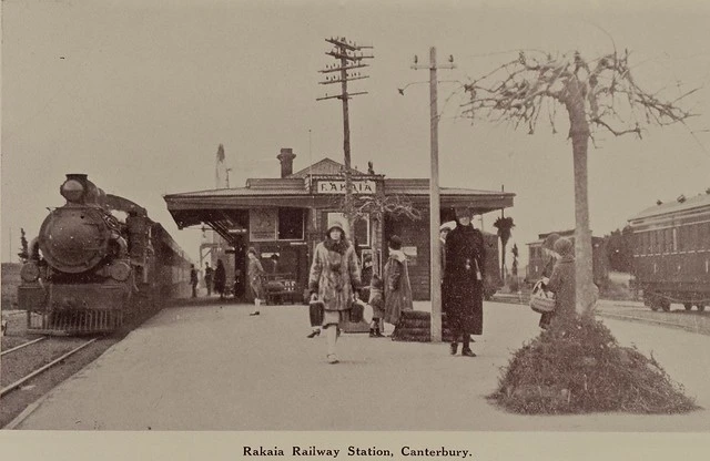 Rakaia Railway Station, Canterbury, New Zealand 1928
