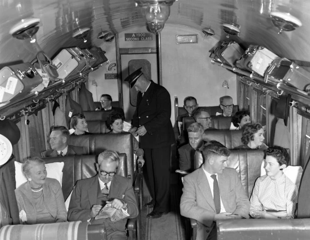 Checking Tickets on Train c.1950's