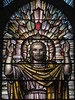 Detail of Christ as the Son of Man in the Great West Window by Napier and Christian Waller; St Mark's Church of England - Corner Burke and Canterbury Roads, Camberwell