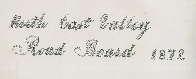 North East Valley Road Board Ledger 1872
