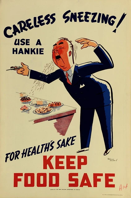 Health Poster 'Careless Sneezing"