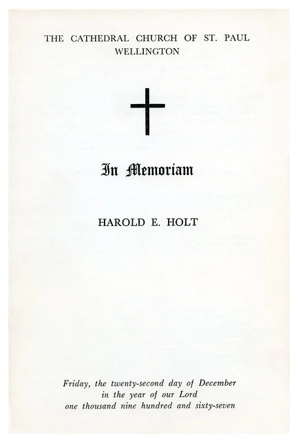 Memorial Service for Australian Prime Minister Harold Holt (1967)