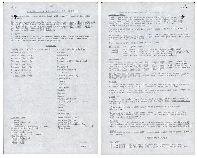 Māori Land March (1975) - Itinerary