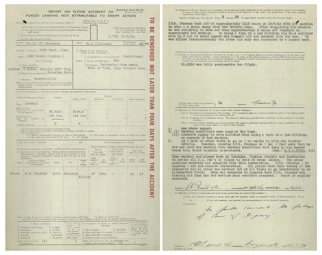 RNZAF Crash Reports, Torokina, Bougainville (1944)