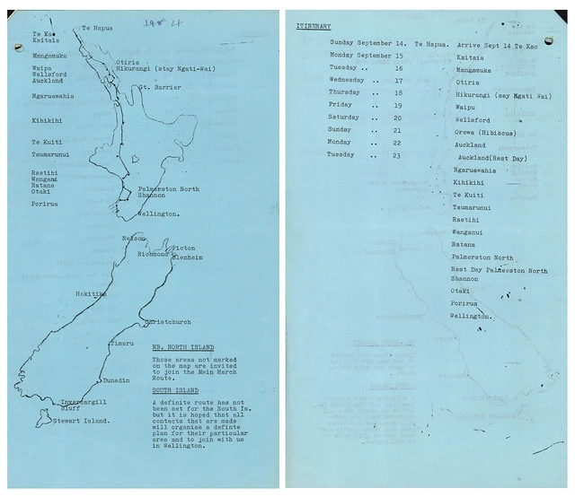 Māori Land March (1975) - Route of March