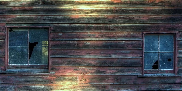 Old house, (windows detail) Longbeach, Canterbury, New Zealand