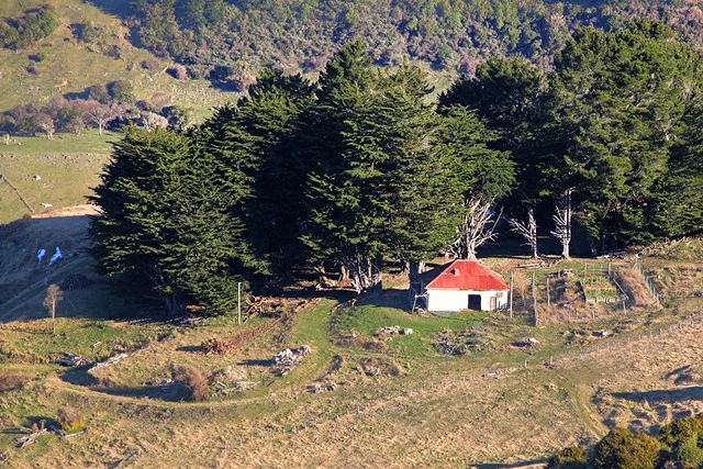 Old house, Le Bons Bay Road, Banks Peninsula, Canterbury, New Zealand