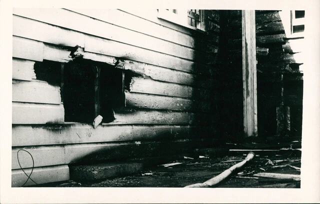 Fire damage at Seacliff Hospital 1942