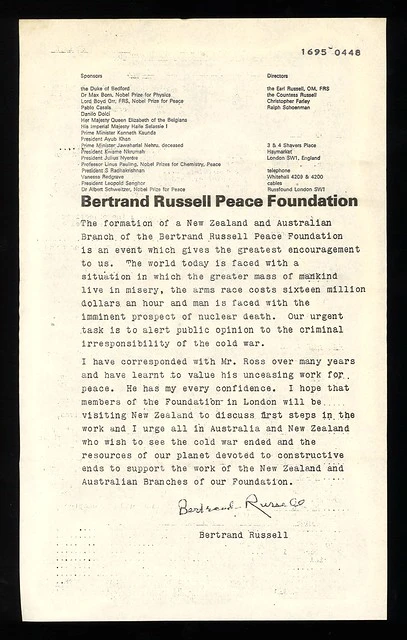 Bertrand Russell Peace Foundation, c. 1963