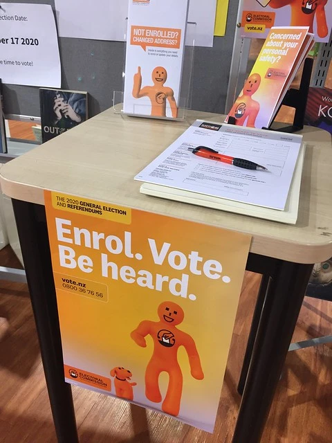 Voting display, Linwood Library