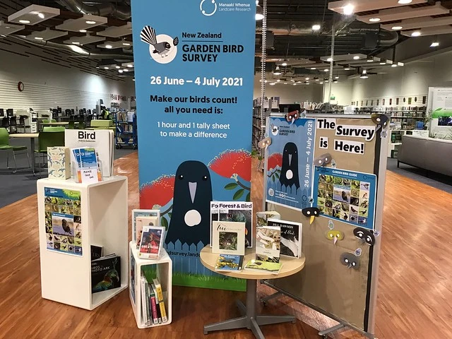 Garden bird survey display, Linwood Library