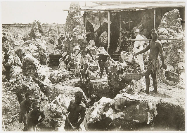 Phosphate mining, Nauru, 1919