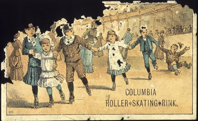 Columbia Roller Skating Rink :[Ticket/ invitation. Front. 1887].