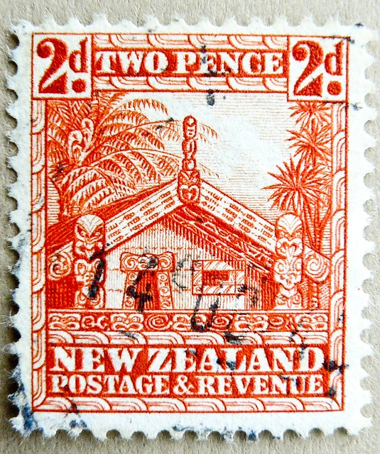 postage & revenue stamp New Zealand 2d Maori house 邮票 新西兰 selyo Niyusiland 切手 ニュージーランド perangko Selandia Baru francobolli Nuova Zelanda डाक टिकटों न्यूज़ीलैंड timbres-poste nouvelle-zélande почтовые марки Новая Зеландия الطوابع البريدية 우표 뉴질랜드 postzegels