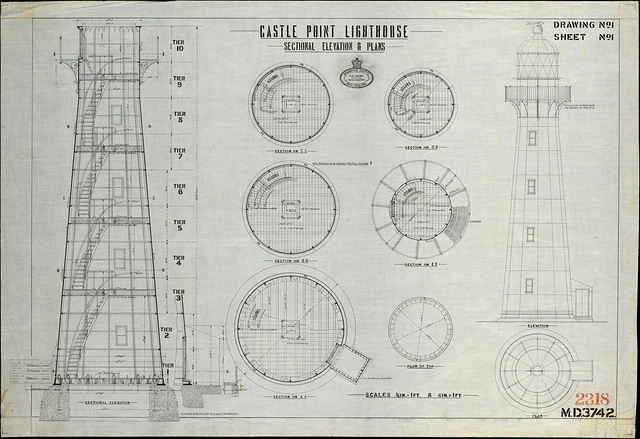Castle Point Lighthouse, 1911 plan