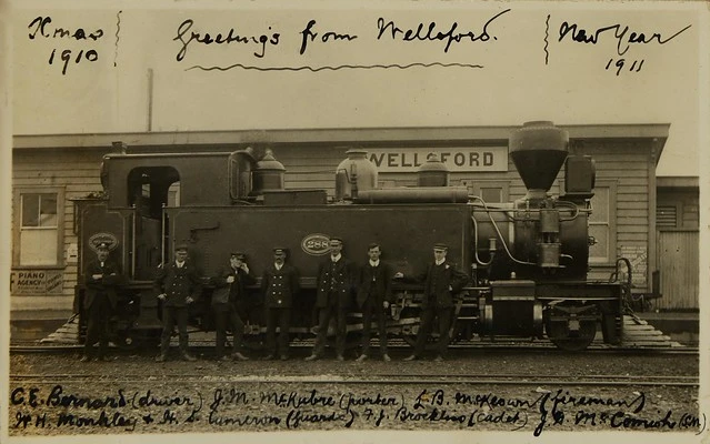 Greetings from Wellsford Railway Staff, Xmas1910 & New Year 1911