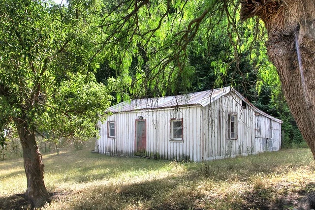 Old house from large colonial farm station, Parikawa, Kaikoura Coast, New Zealand