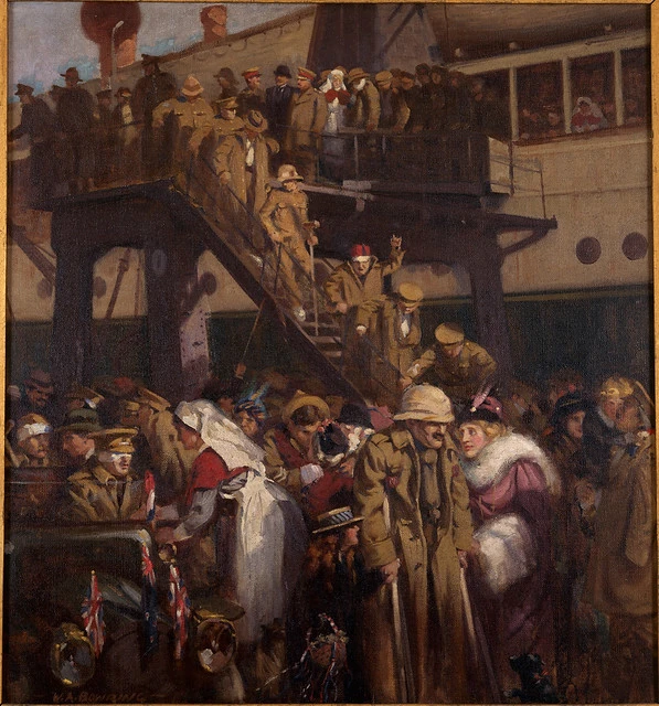 'The Homecoming from Gallipoli', 15 July 1915 by Walter Armiger Bowring
