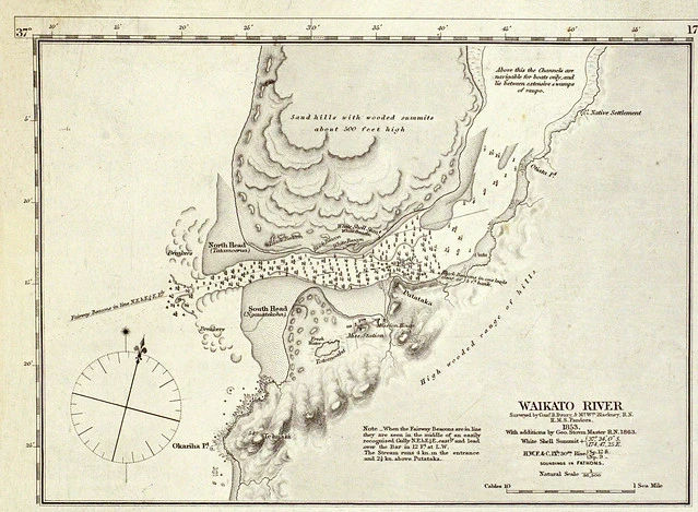 Chart of Waikato Heads, 1853 (detail)