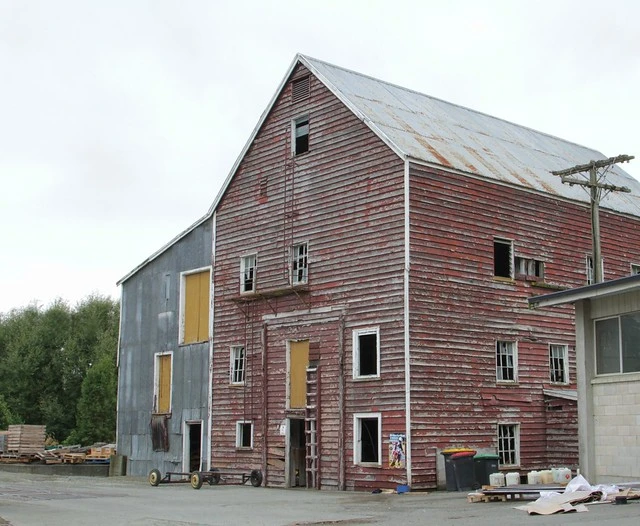 Old abandoned flour mill, Winchester, Canterbury, NZ