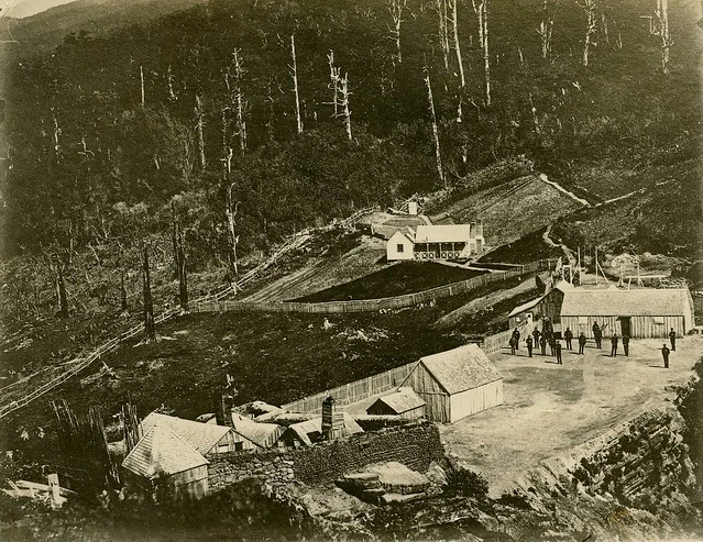 Onepoto Redoubt on the shore of Lake Waikaremoana, 1874