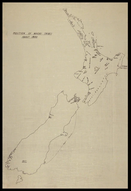 Position of Maori Tribes About 1800