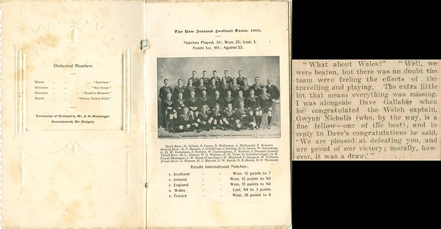"The Originals" "All Blacks", 1905 tour and controversial loss to Wales