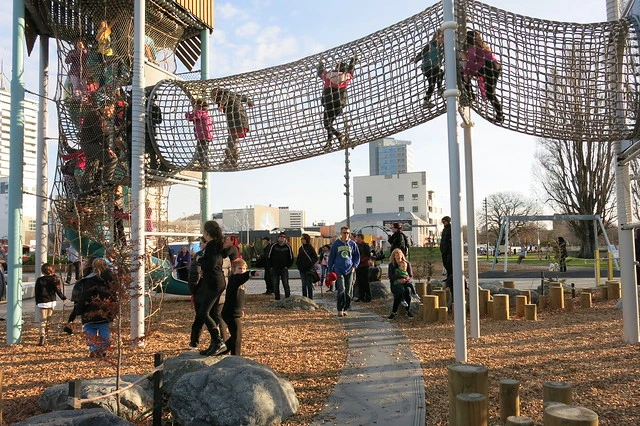 Margaret Mahy Playground - new slide and towers