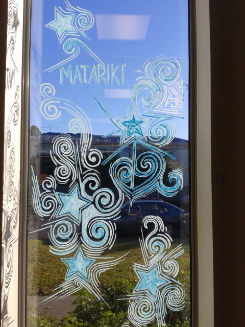 Matariki window art, Fendalton Library