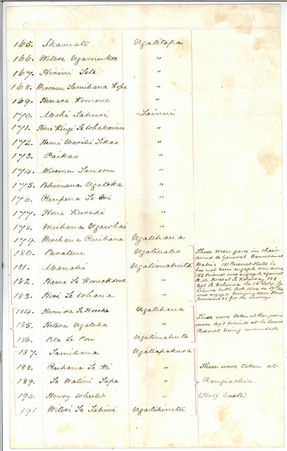 List of Māori Prisoners from New Zealand Land Wars [7 of 9]