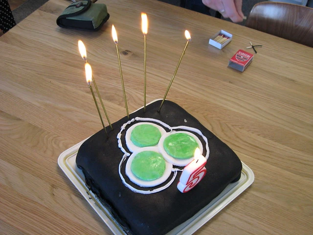 Blazing birthday cake