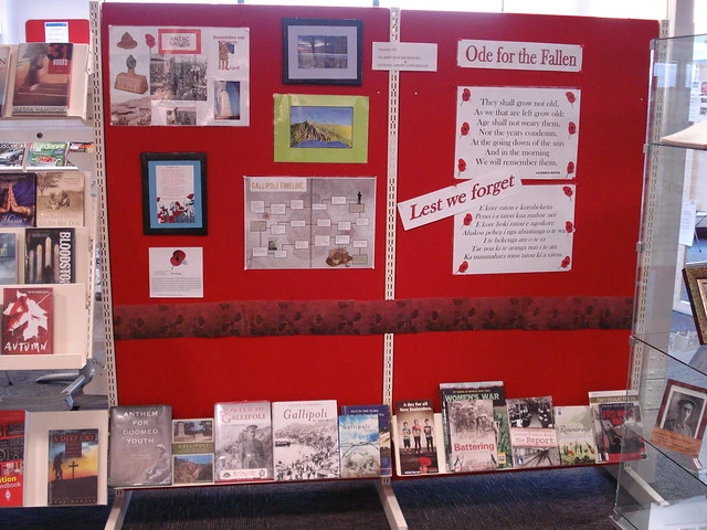 ANZAC Day Display at Shirley Library