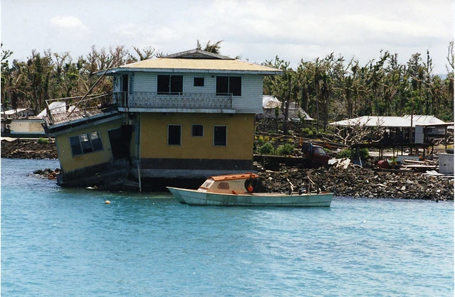 WESTERN SAMOA: Damage to house from Cyclone Val
