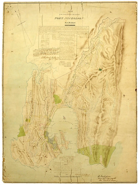 New Zealand Company plan of Port Nicholson, 1840
