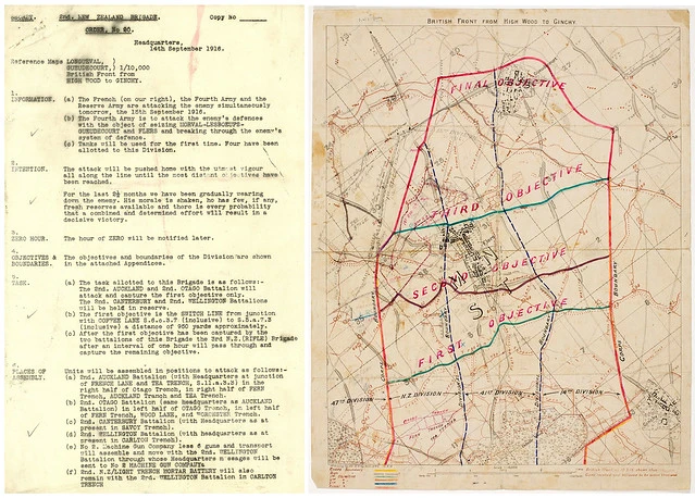Order No.20 (Secret) issued to New Zealand troops in France, before Battle of the Somme