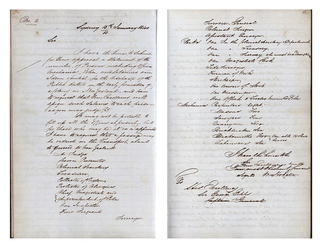 Correspondence from William Hobson to George Gipps listing officials needed, 1840