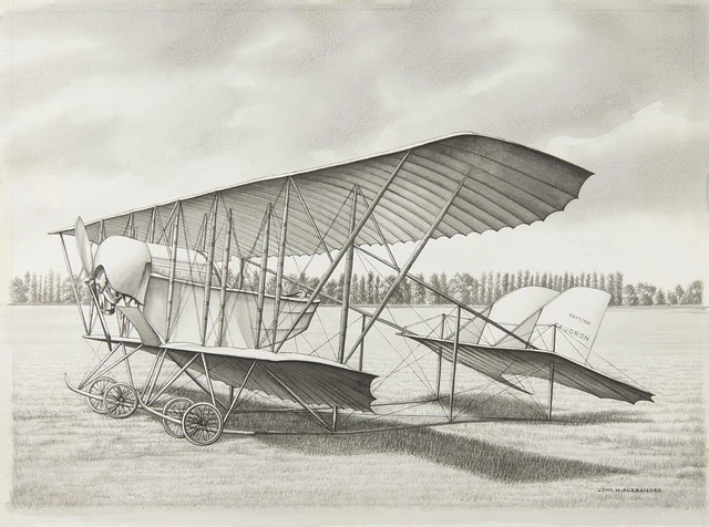 Sketch of JWH Scotland's second Caudron bi-plane