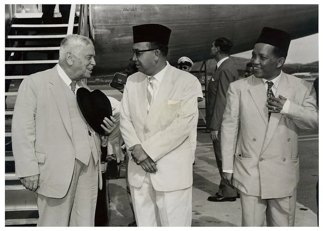 Walter Nash (New Zealand Prime Minister) & Abdul Razak Hussein (Malaysian Politician) in Kuala Lumpur - 1960