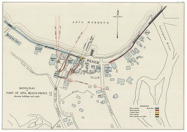 Map of Black Saturday, 28 December 1929, Samoa