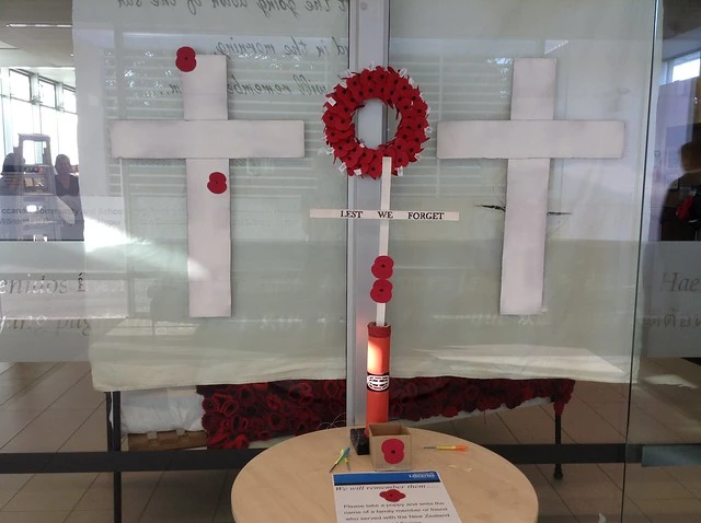 ANZAC display commemorative cross