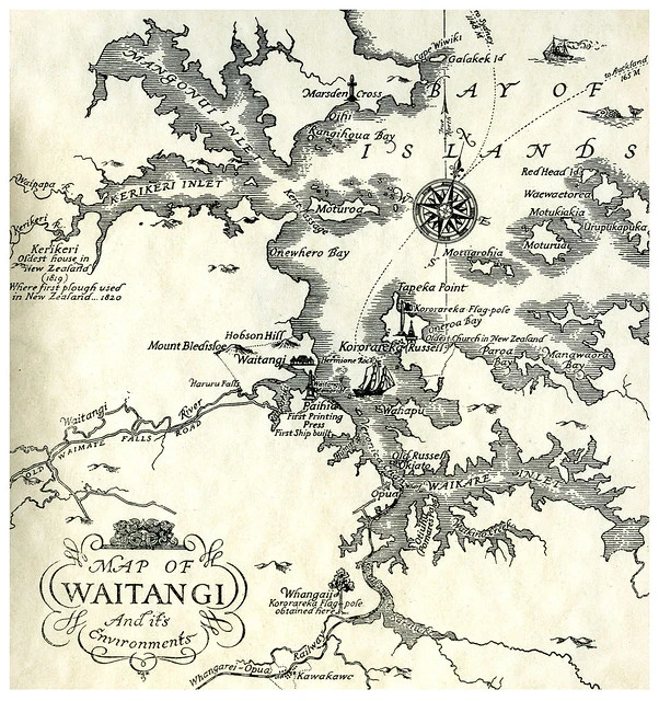 Map of Waitangi and its Environments, 1940