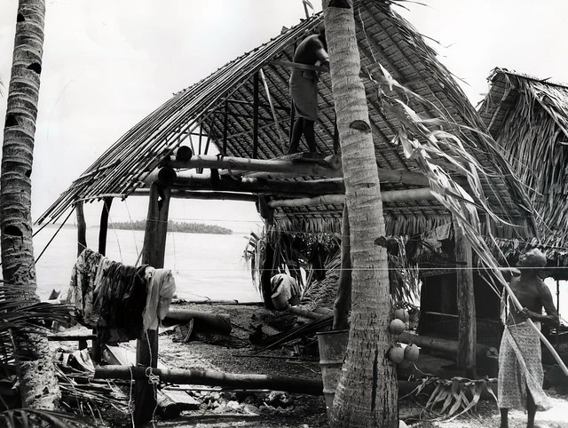 Tokelau Islands, Rebuilding a Fale.