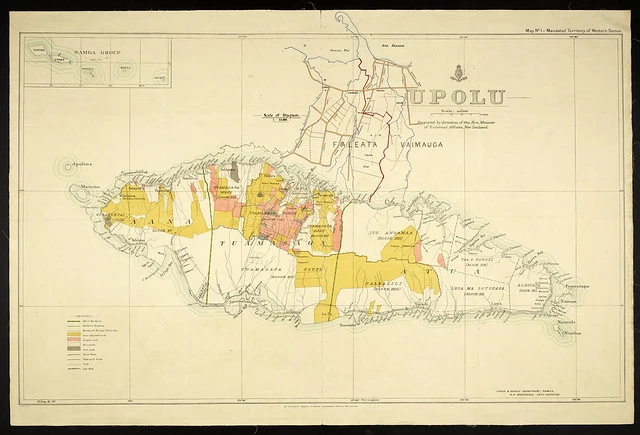 Map of Upolu, Samoa, 1921