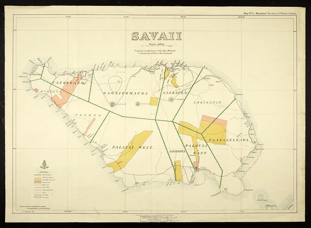 Map of Savai'i, Samoa, 1922