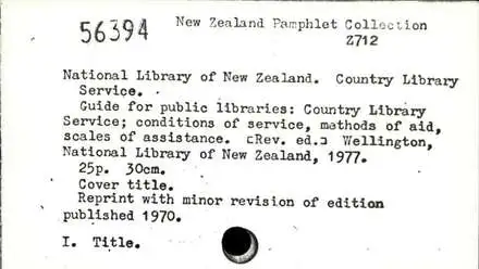 Guide for public libraries: Country Library Service; conditions of service, methods of aid, scales of assistance