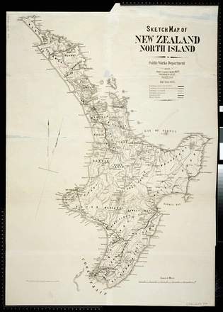 Sketch map of New Zealand North Island