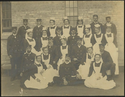 [Group portrait of staff at Auckland Lunatic Asylum]