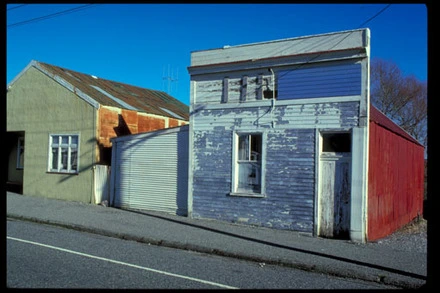[Old roadside buildings].
