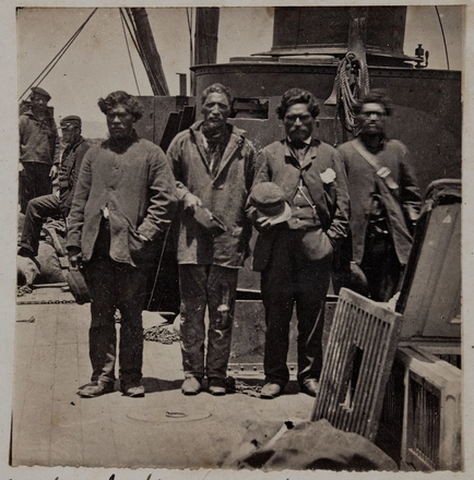 The friendly chief Te Wheoro & his followers onboard H.M.S Pioneer