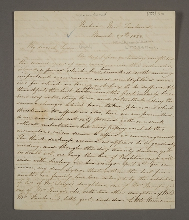 Letter from Jane Williams to Lydia Marsh, March 27, 1828